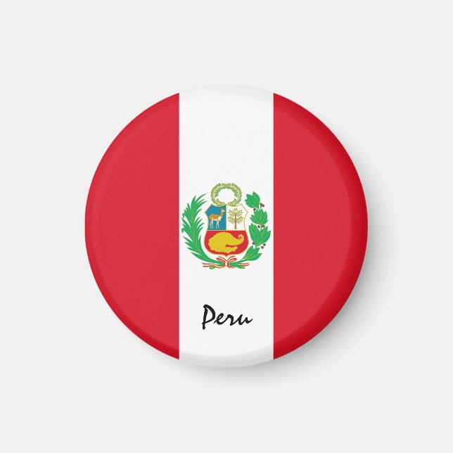 Peru Magnet, peruanska flaggans firande / sportfan Magnet (Framsidan)