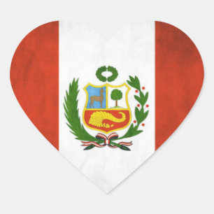 Peru medborgareflagga hjärtformat klistermärke
