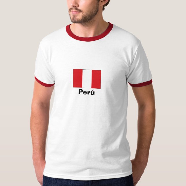 Perú medborgareflagga t shirt (Framsida)