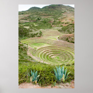Peru, Moray. Moray Inka jordbruks laboratorium Poster
