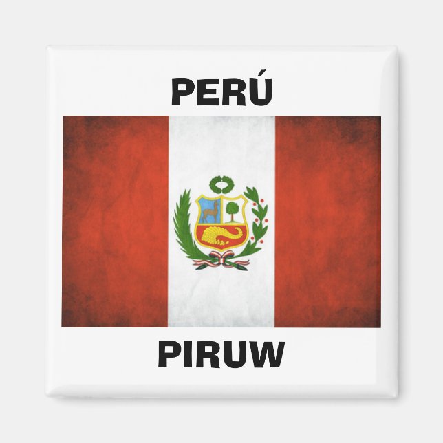 Peru National Flagga Magnet (Framsidan)