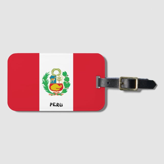 Peru National Flagga Patriotic Bagagebricka (Framsida horisontal)