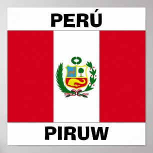 Peru National Flagga Poster
