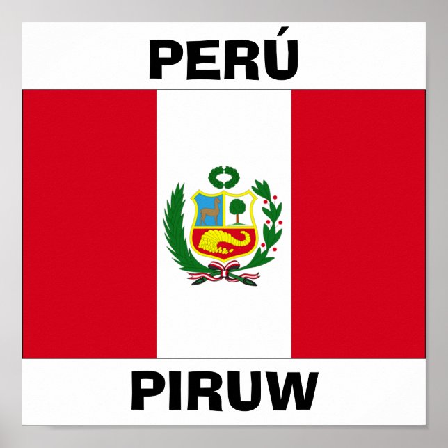 Peru National Flagga Poster (Framsidan)