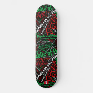 Peru National Pride Wordcloud Mini Skateboard Bräda 18,5 Cm