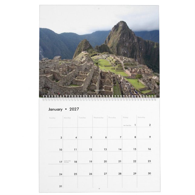Peru naturkalender kalender (Jan 2027)