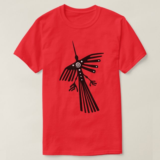 Peru Nazca linjer t Hummingbird condor silhouette T Shirt (Design framsida)