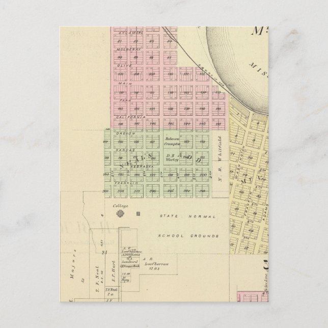 Peru och Mt Vernon, Nebraska Vykort (Framsida)