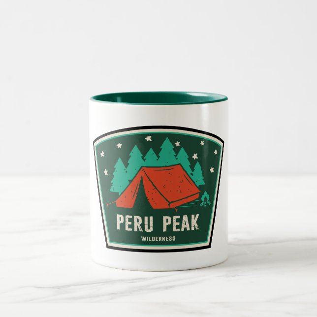Peru Peak Wilderness Vermont Camping Två-Tonad Mugg (Center)