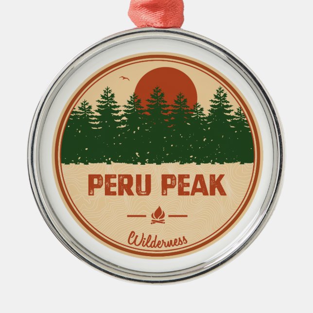 Peru Peak Wilderness Vermont Julgransprydnad Metall (Framsidan)