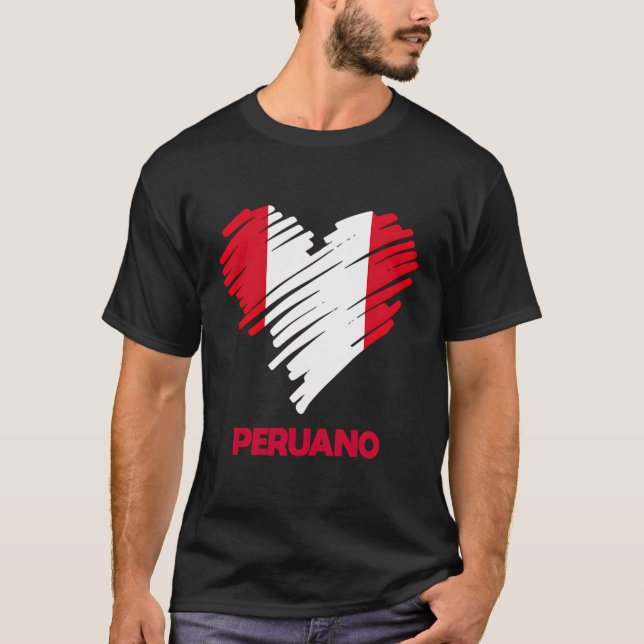 Peru Perãº Peruvian Flagga Proud Peruano Peruana H T Shirt (Framsida)