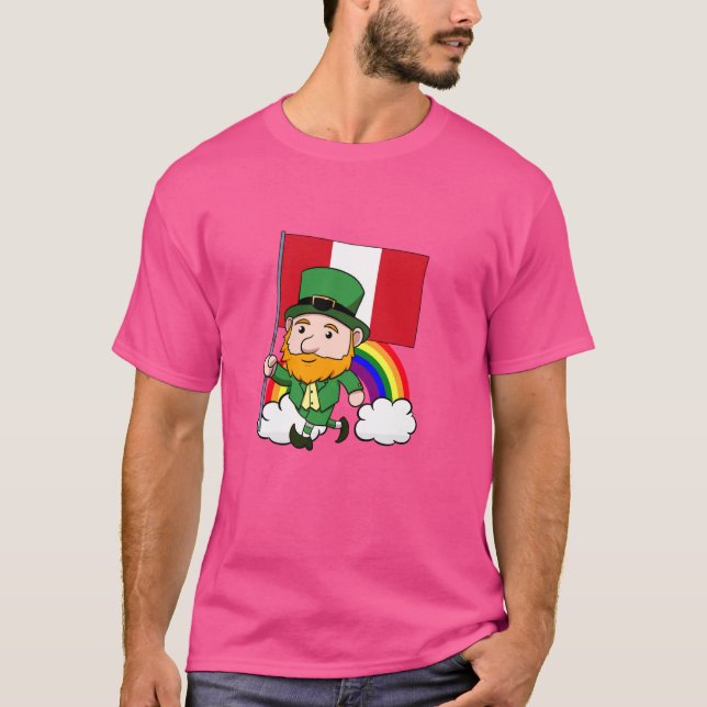 Peru Perú Proud Peruvian Flagga St. Patricks Day L T Shirt (Framsida)
