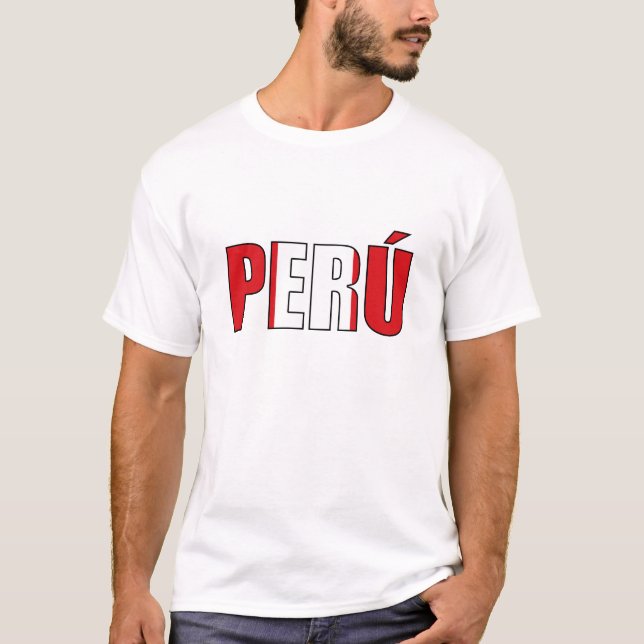 Peru peruansk flagga tee shirt (Framsida)