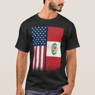 Peru Peruanska amerikanska Flaggor Proud USA Peru T Shirt