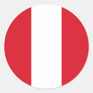Peru (Peruanska) Flagga Runt Klistermärke
