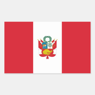 Peru/Peruanska Krig Flagga Rektangulärt Klistermärke