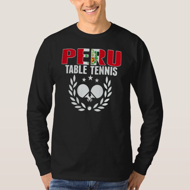 Peru Ping Pong     Peruvian Table Tennis Team Supp T Shirt (Framsida)