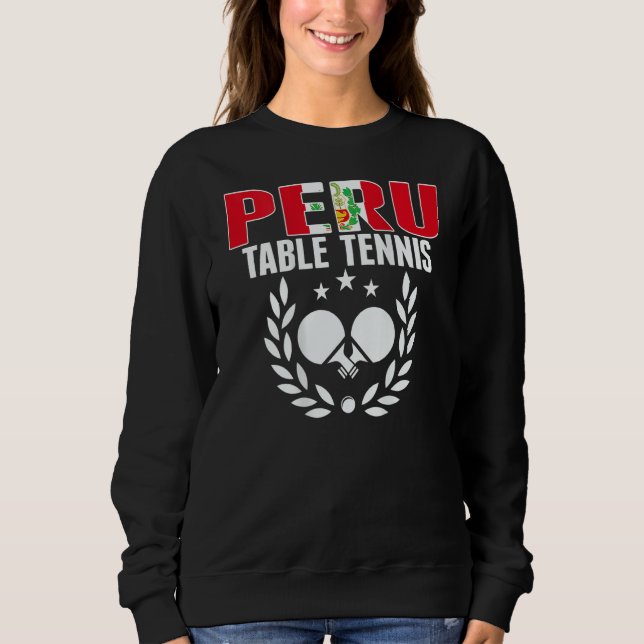 Peru Ping Pong     Peruvian Table Tennis Team Supp T Shirt (Framsida)