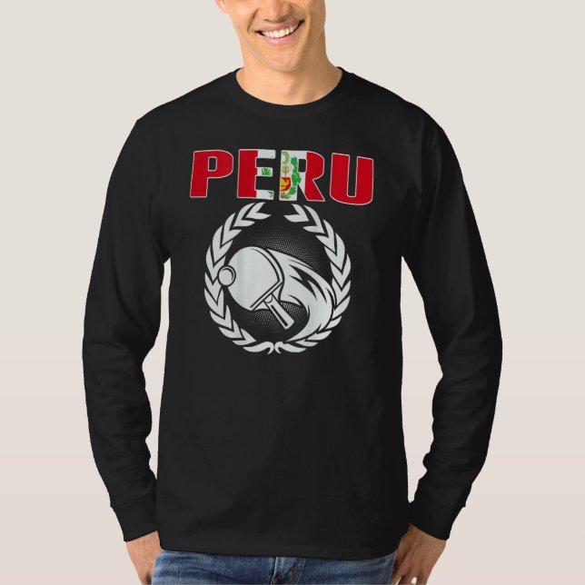 Peru Ping Pong   Peruvian Table Tennis Team Suppor T Shirt (Framsida)