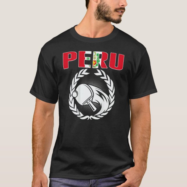 Peru Ping Pong   Peruvian Table Tennis Team Suppor T Shirt (Framsida)