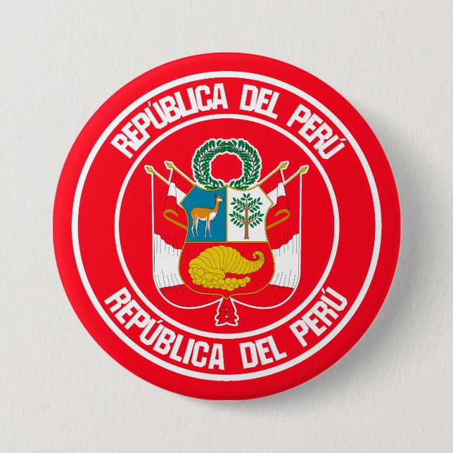 Peru Round Emblem Knapp (Framsida)