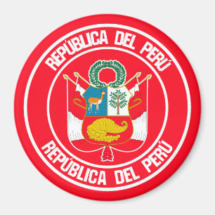 Peru Round Emblem Magnet