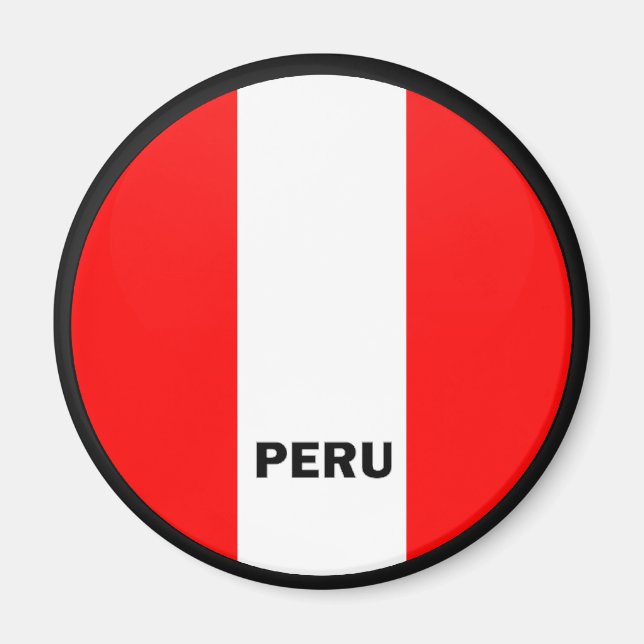 Peru Roundel quality Flagga Magnet (Framsidan)