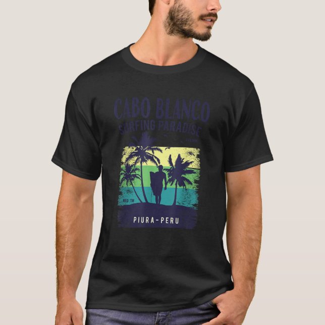 Peru Shirt Piura Cabo Blanco Beach Surfing T Shirt (Framsida)
