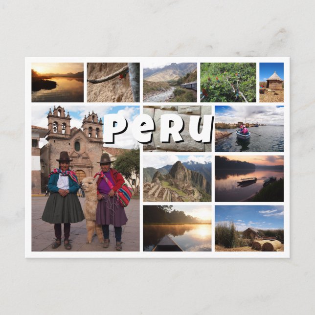 Peru souvenir fotokollage vykort (Framsida)