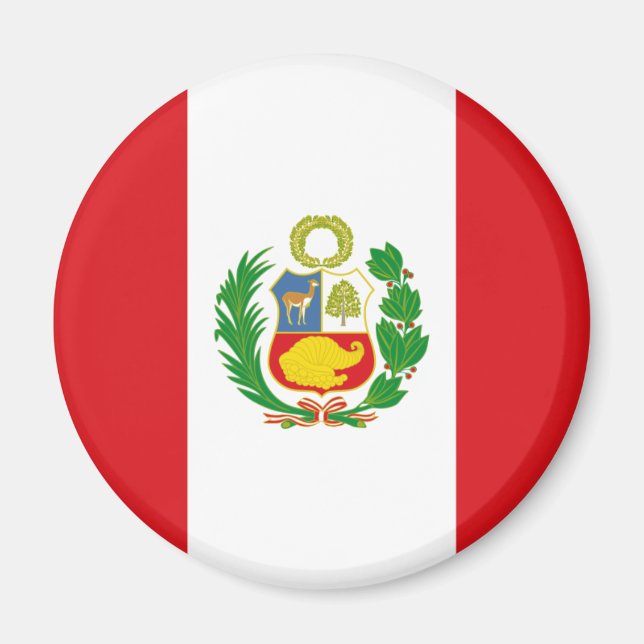 Peru Statlig flagga Magnet (Framsidan)