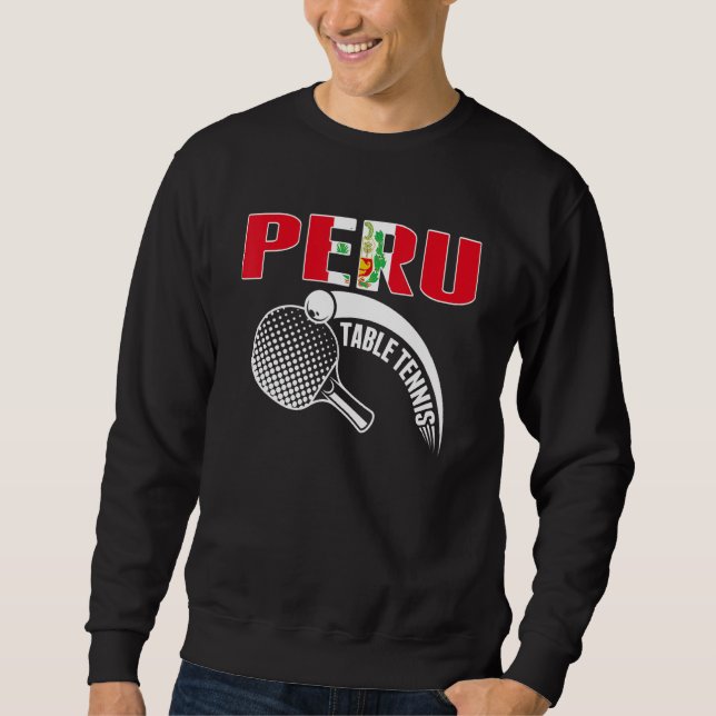 Peru Table Tennis   Support Peruvian Ping Pong Tea Lång Ärmad Tröja (Framsida)