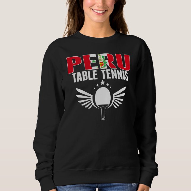 Peru Table Tennis   Support Peruvian Ping Pong Tea T Shirt (Framsida)