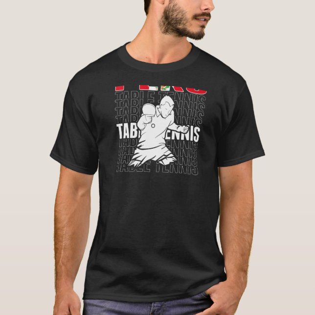 Peru Table Tennis   Support Peruvian Ping Pong Tea T Shirt (Framsida)