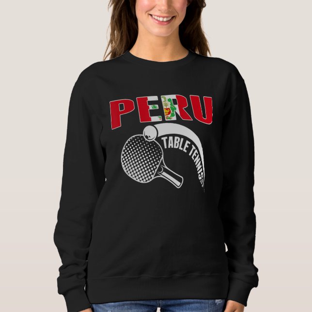 Peru Table Tennis   Support Peruvian Ping Pong Tea T Shirt (Framsida)