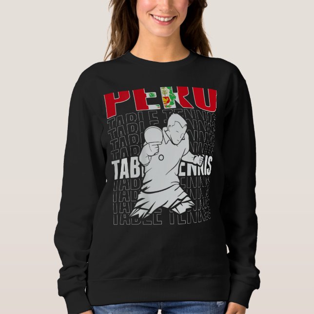 Peru Table Tennis   Support Peruvian Ping Pong Tea T Shirt (Framsida)