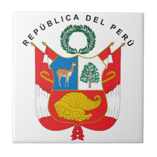 Peru vapensköld kakelplatta