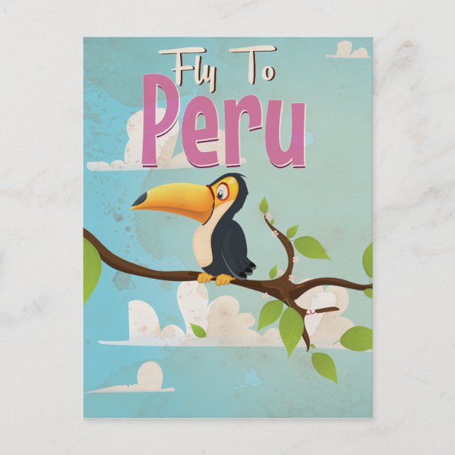 Peru Vintage Resemaffisch Vykort (Framsida)