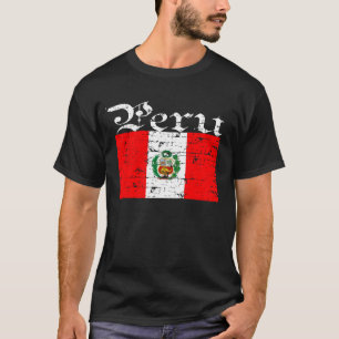 Peruan bedrövad flagga t shirt