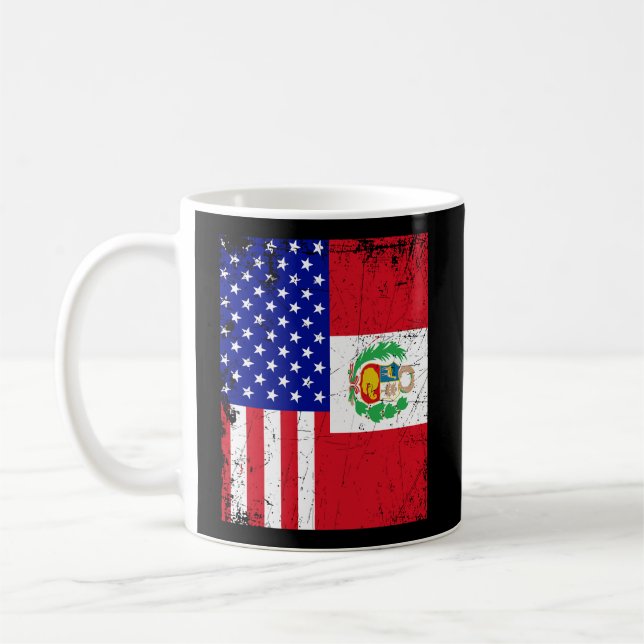 Peruanesisk halvperuanesisk halvperuanus, USA flag Kaffemugg (Vänster)