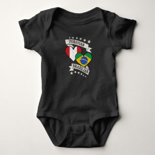 Peruansk brasiliansk Heart-Flaggor Peru Brasilien T Shirt