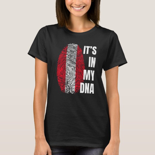 Peruansk Flagga Dna Fingerprint Peru T Shirt (Framsida)