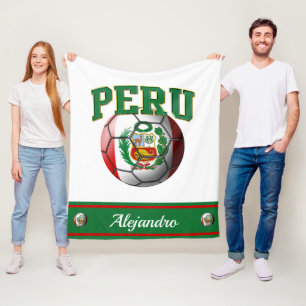 Peruansk Flagga Soccer Ball   Namn Fleecefilt