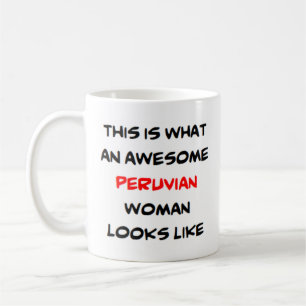 peruansk kvinna, fantastisk kaffemugg