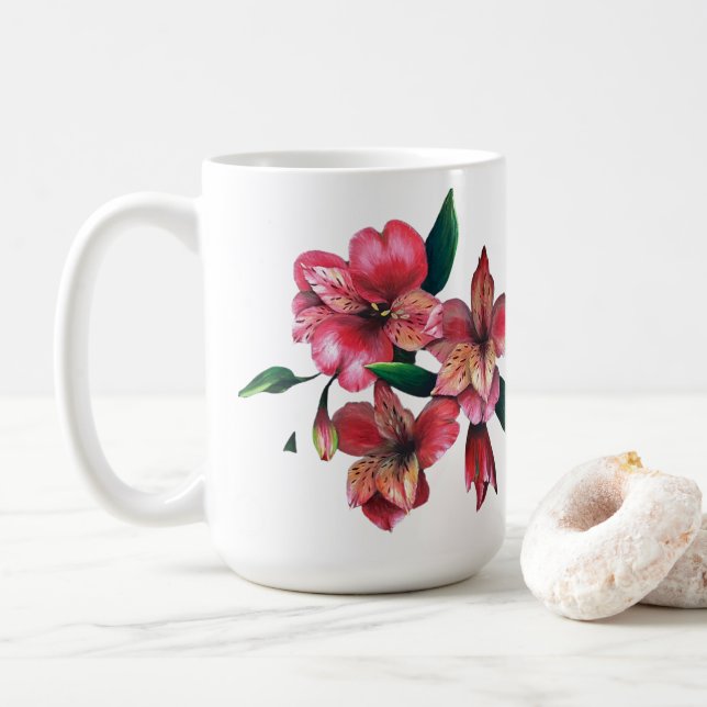 Peruansk lilja Kärlek är svaret kärleksmugg Kaffemugg (Med munk)