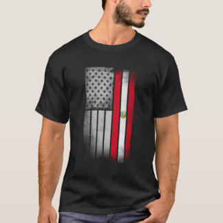 Peruanska amerikanska Flagga Peruvian Flagga T Shirt