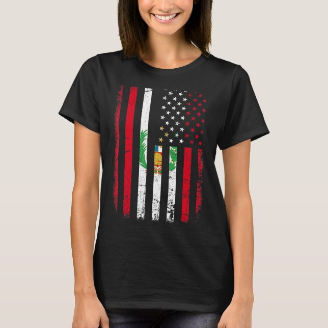 Peruanska amerikanska Flagga Peruvian Roots Peru A T Shirt (Framsida)