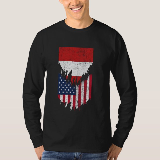 Peruanska amerikanska Flaggor rippad Torn Peru T Shirt (Framsida)
