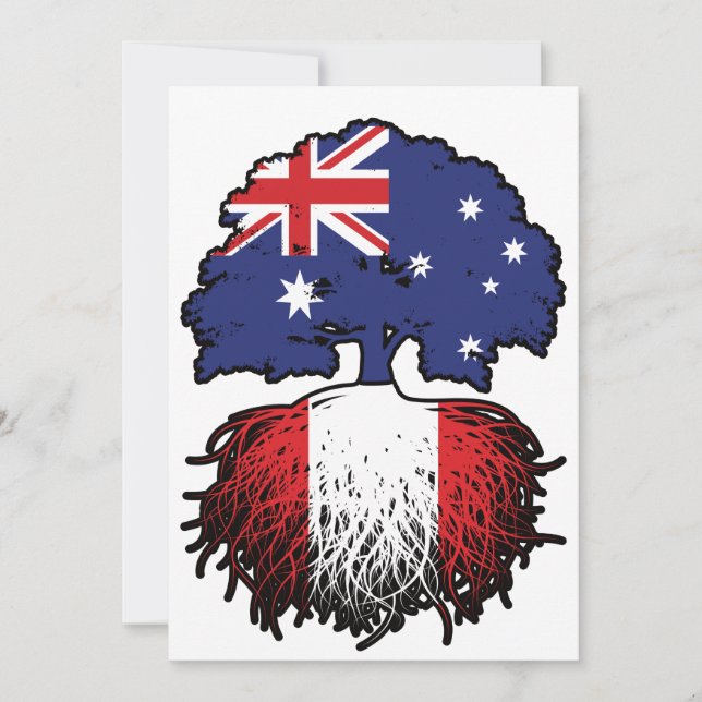 Peruanska australiska Australien Träd Roots Flagga Inbjudningar (Framsida)