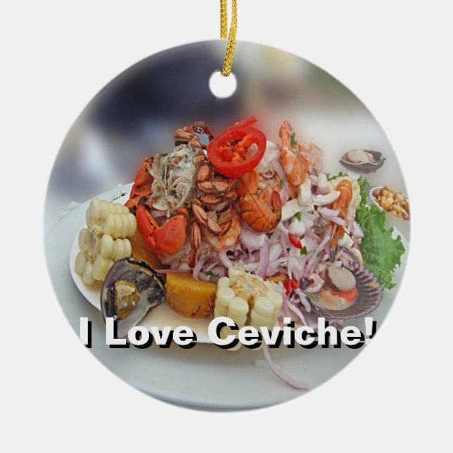 Peruanska Ceviche! Julgransprydnad Keramik (Framsidan)