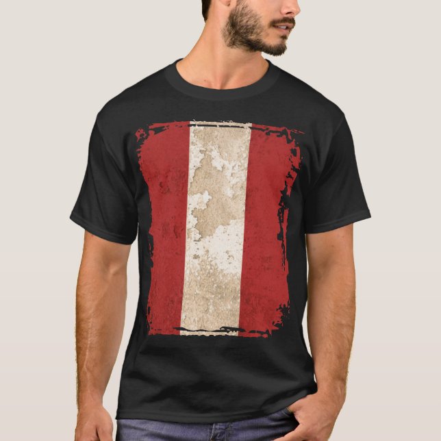 Peruanska Flagga T Shirt (Framsida)